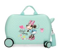 Disney Joumma Bags, Minnie Imagine, Valigia Cabina, Valigia per bambini, Realizzato in ABS, un materiale, Quattro Ruote Doppie di Giro multidirezionale, Chiusura a combinazione laterale., turchese,