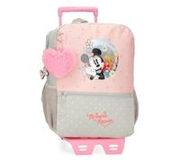 Disney Joumma Bags Minnie Wild Nature zaini per bambini, varie dimensioni, zaino da passeggio, realizzato in poliestere, include pompon decorativo., Verde, Zaino 33 + carrello