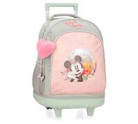 Disney Joumma Bags Minnie Wild Nature zaini per bambini, varie dimensioni, zaino da passeggio, realizzato in poliestere, include pompon decorativo., Verde, Zaino ruote
