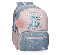 Disney Joumma Bags Stitch You Are Magical Zaini Scuola Zaini Bambini con Pompon Decorativi Vari Scomparti, blu, Zaino adattabile 44