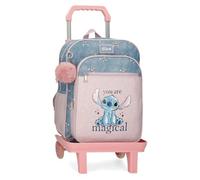 Disney Joumma Bags Stitch You are magical zaini, zaini scolastici, zaini per bambini, include pompon decorativo, vari scomparti, blu, Zaino 38 + carrello