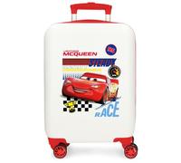 Disney Joumma Cars Lets Race Valigia da cabina Valigia per bambini, Rigida ABS Chiusura a combinazione Laterale 4 Ruote Doppie Bagagli Mano, bianco, Valigia