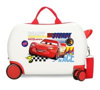 Disney Joumma Cars Lets Race Valigia da cabina Valigia per bambini, Rigida ABS Chiusura a combinazione Laterale 4 Ruote Doppie Bagagli Mano, bianco, Valigia per bambini