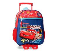 Disney Joumma Cars Lets Race Zaino, Zaino Scuola, Realizzato in Poliestere, Tasche e Scomparti, Spalline larghe e regolabili., rosso, Zaino 33 + carrello