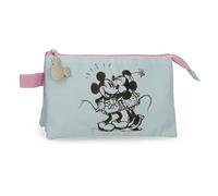 Disney Joumma Kisses M&M Astuccio Triplo Blu 22x12x5 cm Poliestere, blu, Astuccio triplo