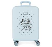 Disney Joumma Mickey e Minnie Kisses Valigia da Cabina Blu 38 x 55 x 20 cm Rigida ABS Chiusura a combinazione laterale 35 L 2 kg 4 ruote doppie bagaglio a mano, blu, Valigia cabina
