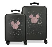 Disney Joumma Mickey Studs Set di valigie Nero 55/65 cm Rigida ABS Chiusura a co