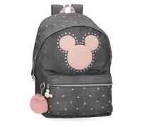 Disney Joumma Mickey Studs Zaino Scuola per Portatile Adattabile Nero 31 x 44 x 15 cm Poliestere 20,46 L, Nero, Zaino Scuola per Portatile Adattabile