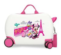 Disney Joumma Minnie Party Valigia da cabina bianca Valigia per bambini, rigida ABS, chiusura a combinazione laterale, 28,4 l, 2 kg, 4 ruote doppie bagaglio a mano, Parigi, Valigia per bambini