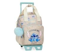 Disney Joumma Stitch Cuddle Me Happy Zaino Prescolare con Carrello Beige 23 x 28 x 10 cm Poliestere, Beige, Taglia unica, Zaino prescolare con carrello