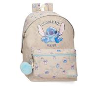 Disney Joumma Stitch Cuddle Me Happy Zaino Scuola Adattabile a Carrello Beige 31 x 44 x 15 cm Poliestere, Beige, Taglia unica, Zaino scuola adattabile a carrello