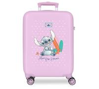 Disney Joumma Stitch from Hawaii Viola Valigia da Cabina 38x55x20 cm Rigido ABS Lucchetto a Combinazione Laterale 35L 2.5kg 4 Doppie Ruote Bagaglio a Mano