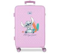 Disney Joumma Stitch from Hawaii Viola Valigia Media 46x65x23 cm Rigido ABS Lucchetto a Combinazione Laterale 56L 3.1kg 4 Doppie Ruote