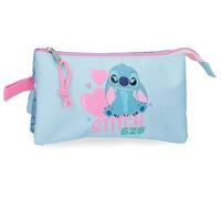 Joumma Disney Stitch Hearts Astuccio Triplo Blu 22x12x5 cm Poliestere