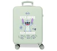 Joumma Disney Stitch Keep Going Valigia da cabina verde 38 x 55 x 20 cm Rigido 2 kg Chiusura a combinazione laterale ABS 2 kg 35 L Bagaglio a mano