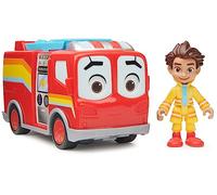Disney Junior Firebuds, Bo e Flash, Action Figure e Camion dei Pompieri Giocattolo con Movimento degli Occhi interattivo, Giocattoli per Bambine e Bambini dai 3 Anni in su