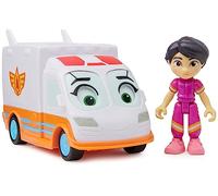 Disney Junior Firebuds, Violet e Axl, Action Figure e Ambulanza Giocattolo con Movimento degli Occhi interattivo, Giocattoli per Bambine e Bambini dai 3 Anni in su