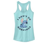 Disney Junior's Lilo & Stitch Stitch Mornings Slim Fit, Scoop Hem Racerback Tank, Cancun, Medium