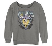 Disney Junior's Villains Distressed Flames Logo Sweatshirt - Gray Heather - X Large