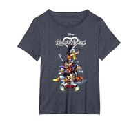 Disney Kingdom Hearts Group Shot Action Pose Logo Maglietta, Donna plus-size, Pervinca, 2X