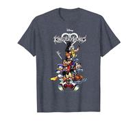 Disney Kingdom Hearts Group Shot Action Pose Logo Maglietta, Uomo, Pervinca, XL