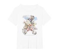 Disney Kingdom Hearts Group Shot Deep Dive Sketch Maglietta, Donna plus-size, Bianco, 4X