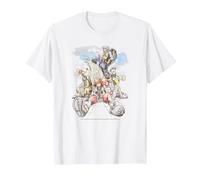 Disney Kingdom Hearts Group Shot Deep Dive Sketch Maglietta, Uomo, Bianco, S