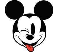 Disney Komar DOT Carta da parati fotografica in tessuto non tessuto, rotonda e autoadesiva, motivo: Topolino Optimism, diametro 125 cm, per cameretta dei bambini, DD1-057