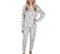 Disney La Bella e la Bestia Pigiama Due Pezzi da Donna, Pantaloni Lunghi, Maniche Lunghe (IT, Testo, XS, Regular, Regular, Disney)