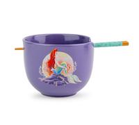 Disney La Sirenetta Ariel Ciotola In Ceramica Da 20 Once E Set Di Bacchette