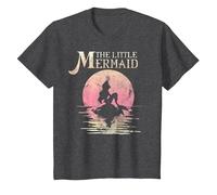 Disney La Sirenetta Ariel Rock Moon Silhouette T-Shirt Maglietta, Bambini, Grigio Scuro, 6 anni