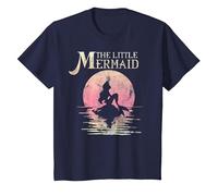 Disney La Sirenetta Ariel Rock Moon Silhouette T-Shirt Maglietta, Bambini, Navy, 6 anni