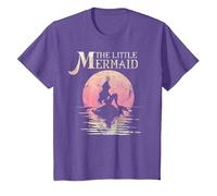 Disney La Sirenetta Ariel Rock Moon Silhouette T-Shirt Maglietta, Bambini, Viola Mélange, 8 anni