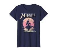 Disney La Sirenetta Ariel Rock Moon Silhouette T-Shirt Maglietta, Donna, Navy, XL