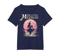 Disney La Sirenetta Ariel Rock Moon Silhouette T-Shirt Maglietta, Donna plus-size, Navy, 1X