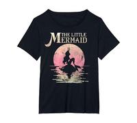 Disney La Sirenetta Ariel Rock Moon Silhouette T-Shirt Maglietta, Donna plus-size, Nero, 3X