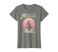 Disney La Sirenetta Ariel Rock Moon Silhouette T-Shirt Maglietta, Donna, Verde militare mélange, S