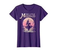 Disney La Sirenetta Ariel Rock Moon Silhouette T-Shirt Maglietta, Donna, Viola, S