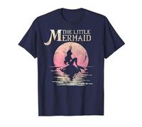 Disney La Sirenetta Ariel Rock Moon Silhouette T-Shirt Maglietta, Uomo, Navy, S