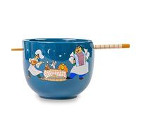 Disney Lady And The Tramp Serenade - Set di stoviglie in ceramica per ramen, include ciotola per noodle da 590 ml e bacchette in legno