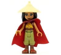 Disney LEGO Figure Mini Raya Rosso Mantello Minifig 43181 Raro da Collezione