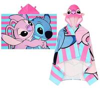 Disney Lilo and Stitch - Asciugamano con cappuccio per bambini, poncho e angelo, grande asciugamano da spiaggia per bambini