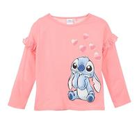 Disney Lilo And Stitch Bambina Maglietta a Maniche Lunga (Rosa,8 Anni)