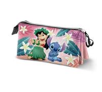 Disney Lilo and Stitch Couple-Triple Pencil Case, Multicolour