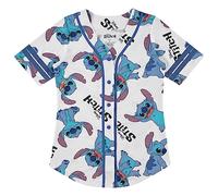 Disney Lilo and Stitch - Maglia da baseball da donna classica Lilo e Stitch, maglia a rete, Allover bianco, L