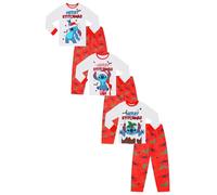 Disney Lilo and Stitch Merry Stitchmas - Pigiama coordinato per la famiglia, per uomo, donna, ragazzo e ragazza, bianco, 10-12