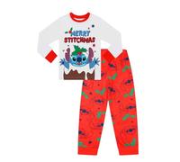 Disney Lilo and Stitch Merry Stitchmas - Pigiama coordinato per la famiglia, per uomo, donna, ragazzo e ragazza, bianco, 8-10