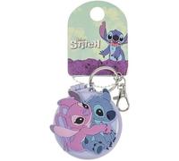 Disney Lilo and Stitch - Portachiavi compatto con specchio e spazzola per capelli, colore: Blu e Rosa