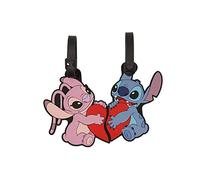 Disney Lilo And Stitch - Set di 2 Etichette per Bagagli, Colore: Blu, Rosa e Ros