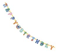 Disney Lilo and Stitch - Striscione snodato multicolore con scritta "Happy Birthday", 17,6 cm (1 pezzo), perfetto per feste in interni ed esterni